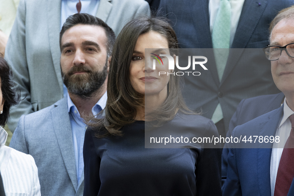 Queen Letizia of Spain visits a traditional Students Residence (Residencia de Estudiantes) on June 06, 2019 in Madrid, Spain. 