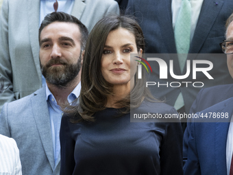 Queen Letizia of Spain visits a traditional Students Residence (Residencia de Estudiantes) on June 06, 2019 in Madrid, Spain. (