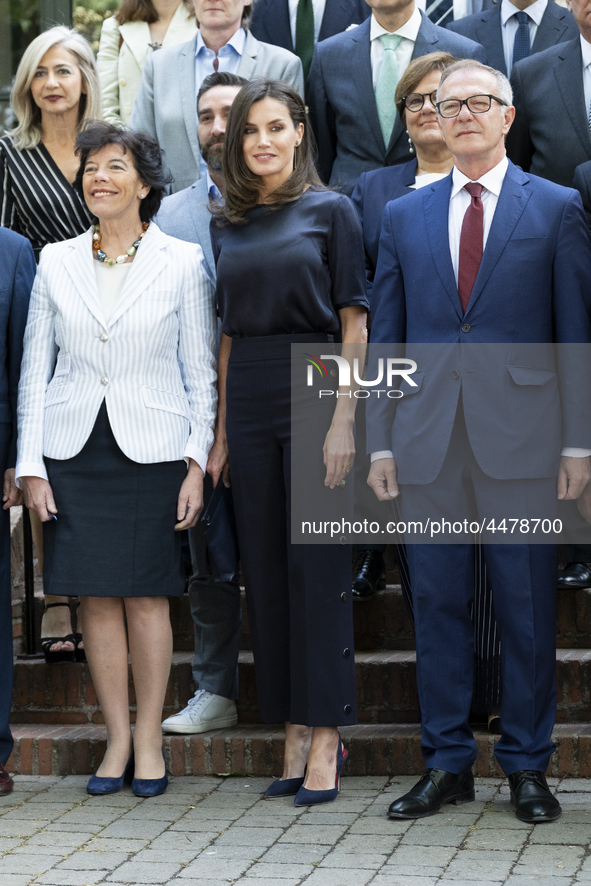 Queen Letizia of Spain visits a traditional Students Residence (Residencia de Estudiantes) on June 06, 2019 in Madrid, Spain. 