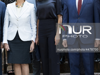 Queen Letizia of Spain visits a traditional Students Residence (Residencia de Estudiantes) on June 06, 2019 in Madrid, Spain. (