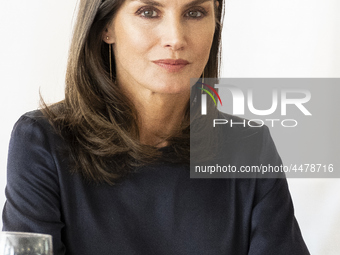 Queen Letizia of Spain visits a traditional Students Residence (Residencia de Estudiantes) on June 06, 2019 in Madrid, Spain. (