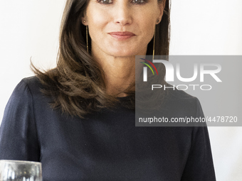 Queen Letizia of Spain visits a traditional Students Residence (Residencia de Estudiantes) on June 06, 2019 in Madrid, Spain. (