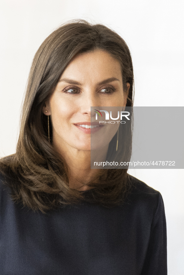 Queen Letizia of Spain visits a traditional Students Residence (Residencia de Estudiantes) on June 06, 2019 in Madrid, Spain. 