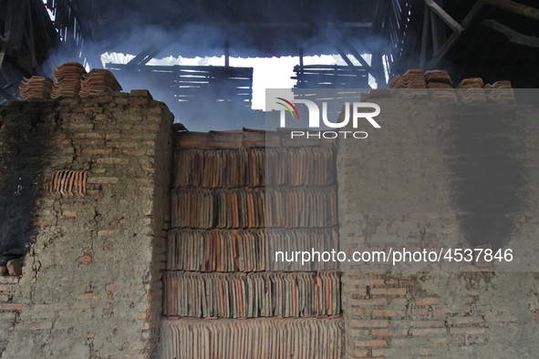 Furnance house for burning tile in clay tile factories at Pakuncen sub-district, Banyumas regency, Central Java province, on June 16, 2019....