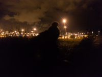 A view of the port's truck parking lot the migrants try to access at night when they are less visible. Calais, France, June 2014.

For the...