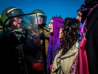 Teachers take part in a demonstration in Santiago de Chile, Chile, on July 3, 2019. (