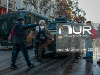 Teachers take part in a demonstration in Santiago de Chile, Chile, on July 3, 2019. (