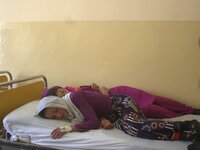 Afghan schoolgirls receive medical treatment at a local hospital after being admitted for symptoms of poisoning, in Badakhshan, Afghanistan,...