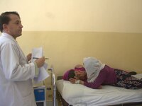 Afghan schoolgirls receive medical treatment at a local hospital after being admitted for symptoms of poisoning, in Badakhshan, Afghanistan,...