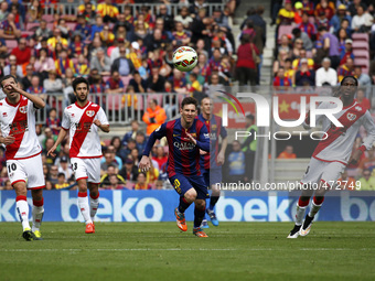 BARCELONA - march 08- SPAIN: Leo Messi and Abdoulaye in the match between FC Barcelona and Rayo Vallecano, for the week 26 of the spanish le...