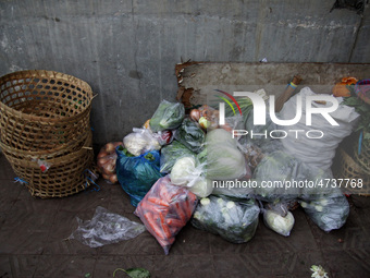 Goods that are ready to be transported by freight workers in Beringharjo traditional market, Special Region of Yogyakarta province, on Monda...