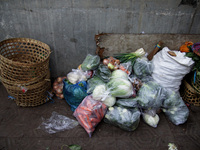 Goods that are ready to be transported by freight workers in Beringharjo traditional market, Special Region of Yogyakarta province, on Monda...