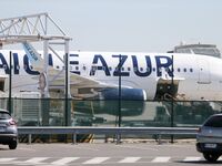 An Aigle Azur plane is waiting on the runway at Orly airport on September 6, 2019. French airline Aigle Azur says all its flights are cancel...