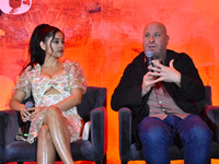 Yvette Monreal and Director Adrian Grunberg talks  during Rambo: Last Blood film press conference at  Four Season Hotel on September 12, 201...