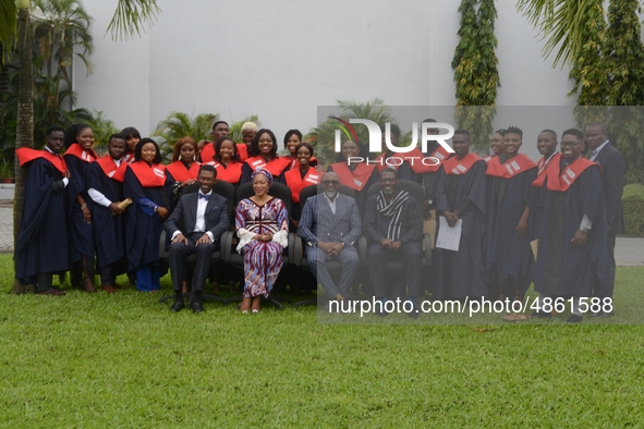 From left sitting: Ikechukwu Obiaya, Dean, School of Media and Communication, Pan Atlantic University; Shulamite Olufunke Adebolu, Commissio...