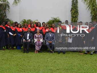 From left sitting: Ikechukwu Obiaya, Dean, School of Media and Communication, Pan Atlantic University; Shulamite Olufunke Adebolu, Commissio...