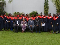 From left sitting: Ikechukwu Obiaya, Dean, School of Media and Communication, Pan Atlantic University; Shulamite Olufunke Adebolu, Commissio...