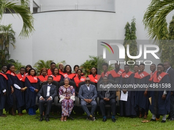 From left sitting: Ikechukwu Obiaya, Dean, School of Media and Communication, Pan Atlantic University; Shulamite Olufunke Adebolu, Commissio...