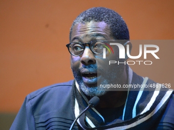 Femi Odugbemi, Academy Director, West Africa, MultiChoice Talent Factory, speaks during the MultiChoice Talent Factory graduation at Lagos B...