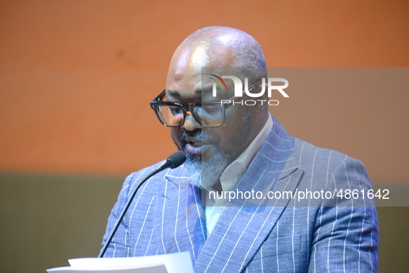 John Ugbe, Chief Executive Officer, MultiChoice Nigeria, speaks during the MultiChoice Talent Factory graduation at Lagos Business School, A...