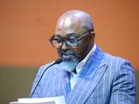 John Ugbe, Chief Executive Officer, MultiChoice Nigeria, speaks during the MultiChoice Talent Factory graduation at Lagos Business School, A...