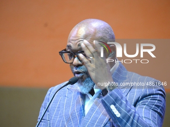 John Ugbe, Chief Executive Officer, MultiChoice Nigeria, speaks during the MultiChoice Talent Factory graduation at Lagos Business School, A...