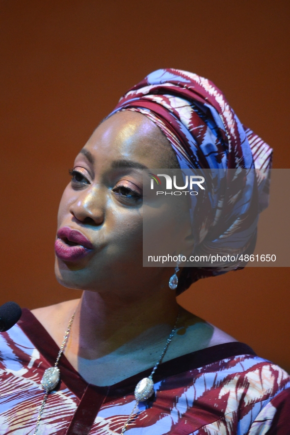 Shulamite Olufunke Adebolu, Commissioner for Tourism, Arts and Culture, Lagos State, speaks during the MultiChoice Talent Factory graduation...