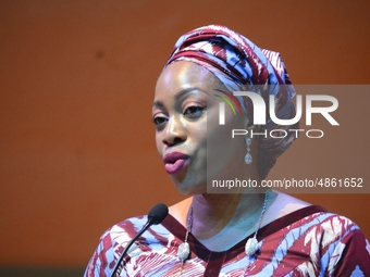 Shulamite Olufunke Adebolu, Commissioner for Tourism, Arts and Culture, Lagos State, speaks during the MultiChoice Talent Factory graduation...