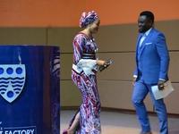 
Shulamite Olufunke Adebolu, Commissioner for Tourism, Arts and Culture, Lagos State, walks out of stage during the MultiChoice Talent Fact...