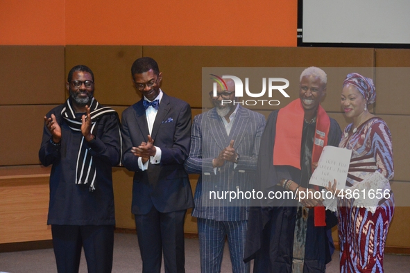 From left: Ikechukwu Obiaya, Dean, School of Media and Communication, Pan Atlantic University; Femi Odugbemi, Academy Director, West Africa,...