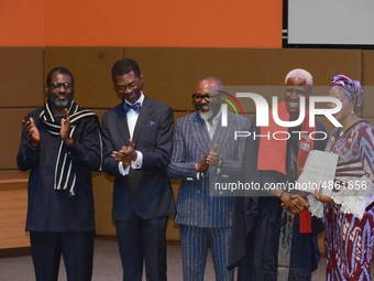 From left: Ikechukwu Obiaya, Dean, School of Media and Communication, Pan Atlantic University; Femi Odugbemi, Academy Director, West Africa,...