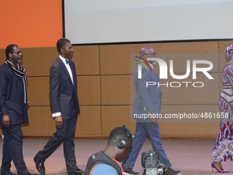 From left: Ikechukwu Obiaya, Dean, School of Media and Communication, Pan Atlantic University; Femi Odugbemi, Academy Director, West Africa,...