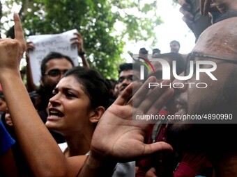 Jadavpur University Student south of slogan " Go back ABVP" and " Azadi" at the a protest rally against ABVP on September 20,2019 in Kolkata...