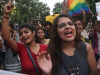 Jadavpur University Student south of slogan " Go back ABVP" and " Azadi" at the a protest rally against ABVP on September 20,2019 in Kolkata...