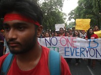 Jadavpur University Student south of slogan " Go back ABVP" and " Azadi" at the a protest rally against ABVP on September 20,2019 in Kolkata...