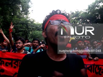 Jadavpur University Student south of slogan " Go back ABVP" and " Azadi" at the a protest rally against ABVP on September 20,2019 in Kolkata...