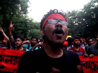 Jadavpur University Student south of slogan " Go back ABVP" and " Azadi" at the a protest rally against ABVP on September 20,2019 in Kolkata...