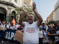 Employees of Whirlpool protest in Naples, Italy on September 23, 2019. Employees of the Naples office furious at the company's decision to p...