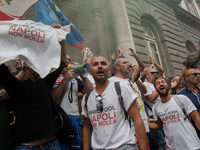 Employees of Whirlpool protest in Naples, Italy on September 23, 2019. Employees of the Naples office furious at the company's decision to p...