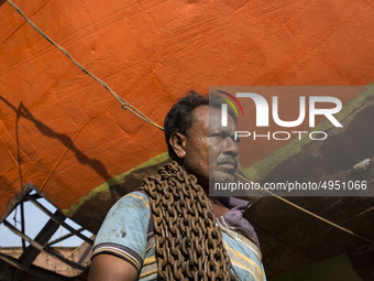 Bangladeshi labourer work in a dockyard beside the Buriganga River in Dhaka, Bangladesh on October 04, 2019.
There are  twenty-eight dockyar...