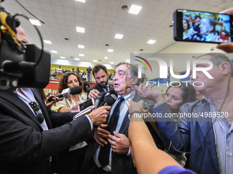 The mayor Leoluca Orlando In the Ernesto Ascione school in Palermo, during Mille Periferie, the network for urban regeneration and the safet...