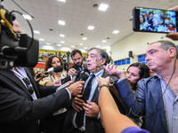 The mayor Leoluca Orlando In the Ernesto Ascione school in Palermo, during Mille Periferie, the network for urban regeneration and the safet...