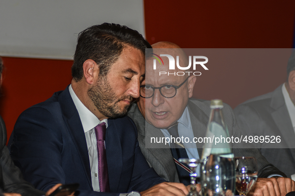 Gian Carlo Cancelleri and Gaetano Armao In the Ernesto Ascione school in Palermo, during Mille Periferie, the network for urban regeneration...