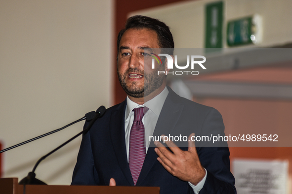 The undersecretary Gian Carlo Cancelleri In the Ernesto Ascione school in Palermo, during Mille Periferie, the network for urban regeneratio...