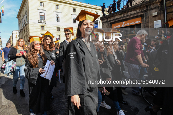 On the streets of Palermo, 550 graduates of the autumn session has marched. The graduation ceremony ended with the traditional "throwing of...