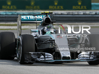 German Nico Rosberg of Mercedes AMG Petronas F1 Team in action during the qualifying session of the Malaysian Formula One Grand Prix at Sepa...