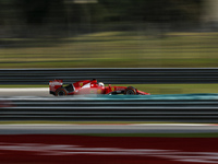 German Sebastian Vettel of Scuderia Ferrari  in action during the qualifying session of the Malaysian Formula One Grand Prix at Sepang Inter...