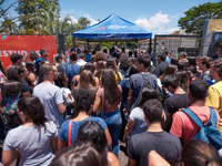 Brazilian students arrive for the National High School Exam (ENEM), in Franca, São Paulo, Brazil, on 3 November 2019. The exam is used as a...