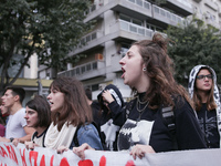 Students, educational associations and members of the Thessaloniki Students' Coordination Committee demonstrate about the problems in second...