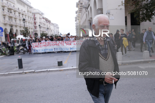 Students, educational associations and members of the Thessaloniki Students' Coordination Committee demonstrate about the problems in second...